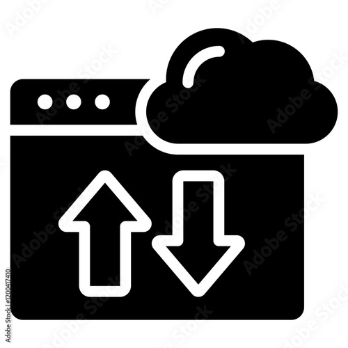 Cloud Computing Glyph Icon