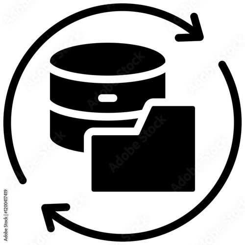 Data Backup Glyph Icon