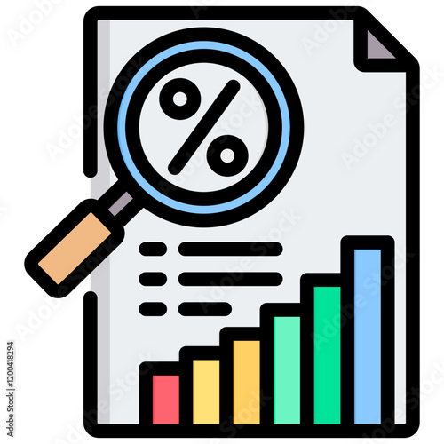 Statistical Analysis Outline Color Icon