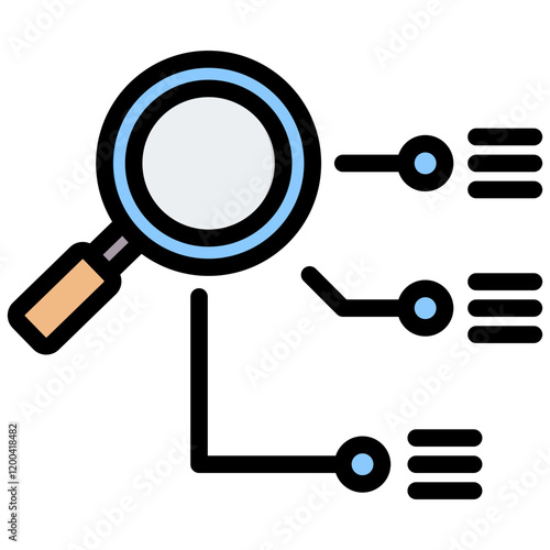 Causal Analysis Outline Color Icon