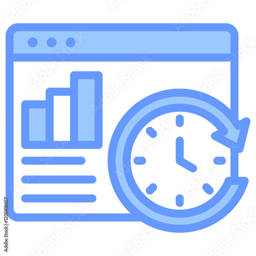 Real Time Data Blue Icon