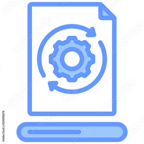 Data Processing Blue Icon
