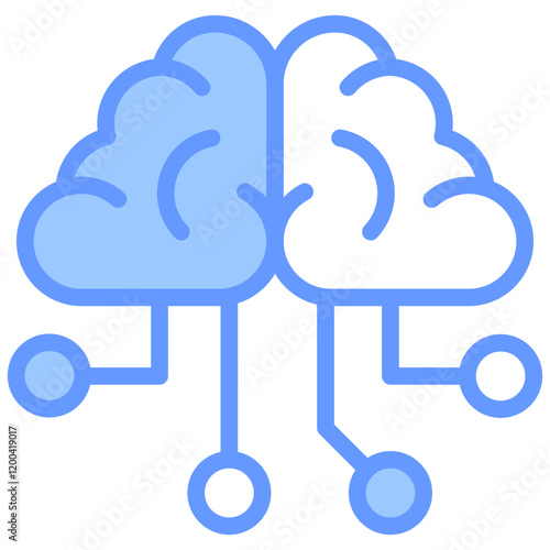 Neural Network Blue Icon