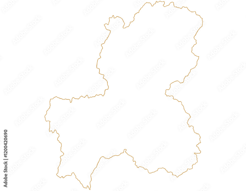 Obraz premium 岐阜県 白 地図 イラスト
