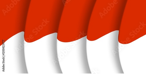 Indonesian or monaco flag 3d background