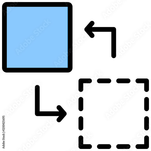 Dimension Reduction Outline Color Icon