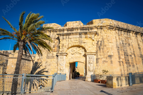 Advanced Gate and old city wall in Birgu, Malta