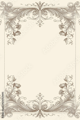 Elegant floral border creating a classic frame for text or images