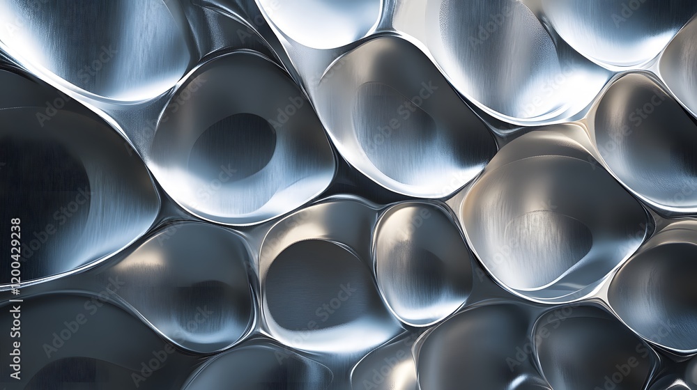 Abstract Metallic Surface with Organic Forms Abstract Metallic Surface with Organic Forms