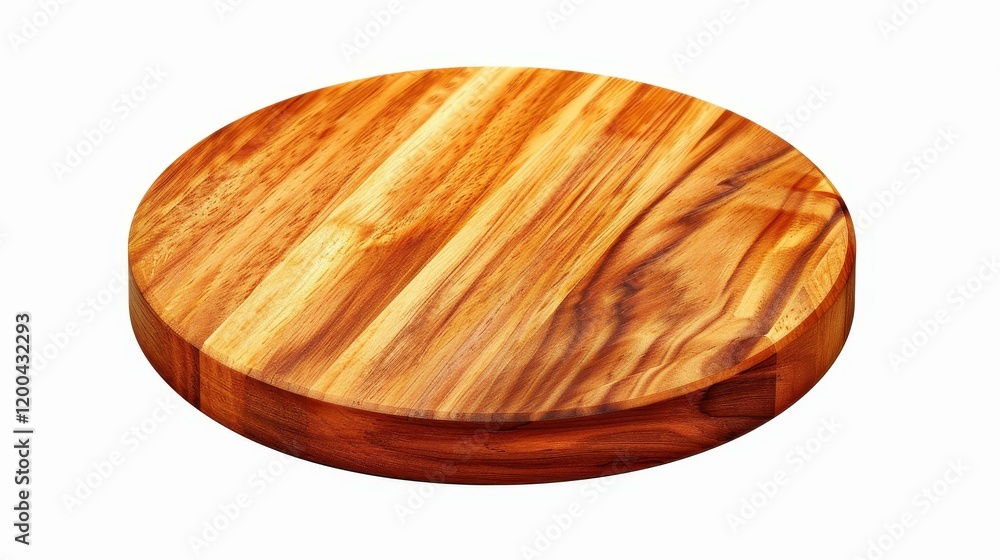 A sturdy round wooden chopping board, ideal for preparing meals, providing a sleek and practical kitchen tool. A sturdy round wooden chopping board, ideal for preparing meals, providing a sleek and practical kitchen tool.