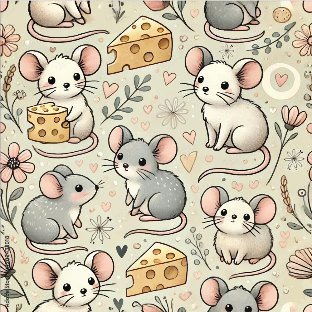 Fototapeta premium MINI MOUSE BACKGROUND DESIGN PRINT IN VECTOR