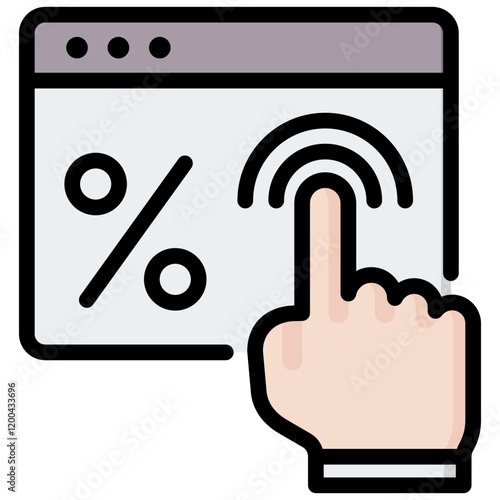 Click Through Rate Outline Color Icon