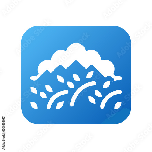 Lush hedge icon with blue background and vibrant design for landscaping and gardening concepts