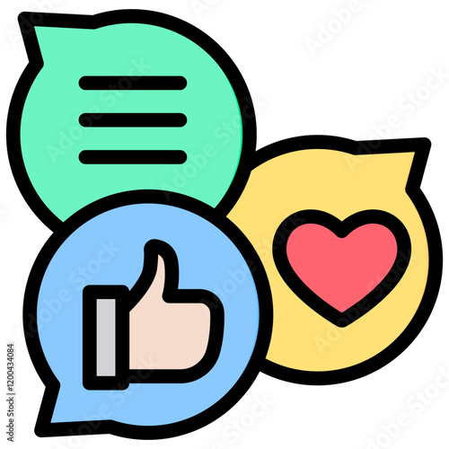 Social Media Outline Color Icon