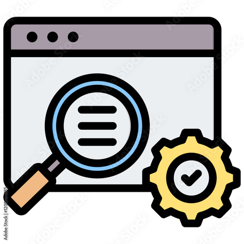 Seo Outline Color Icon