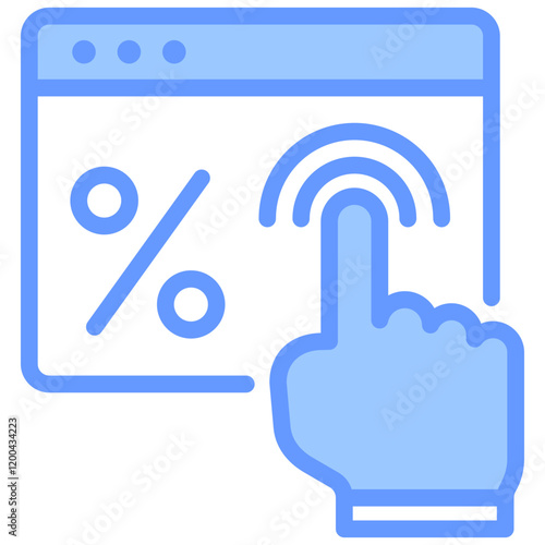 Click Through Rate Blue Icon