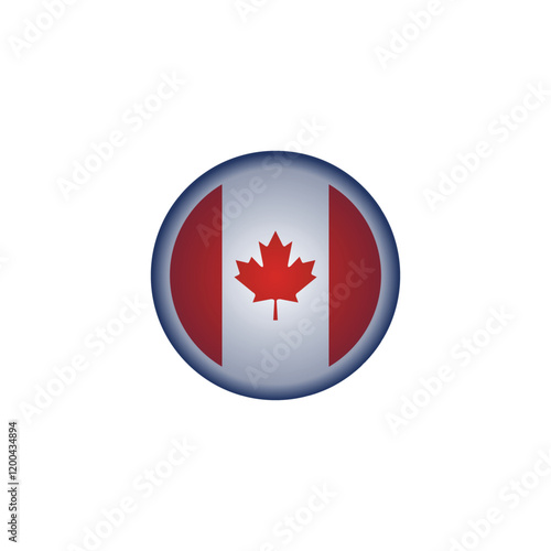 canada flag circle design vector