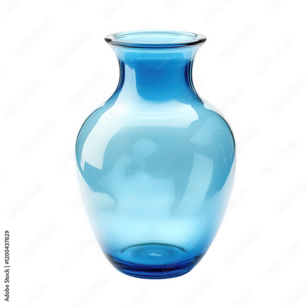 smooth. elegant blue glass vase with a rounded body and a flared neck. showcasing a minimalist design that highlights its color and form it serves as a decorative piece. ideal for displaying flowers o