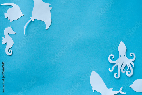 Background copy soace with fish decoration photo