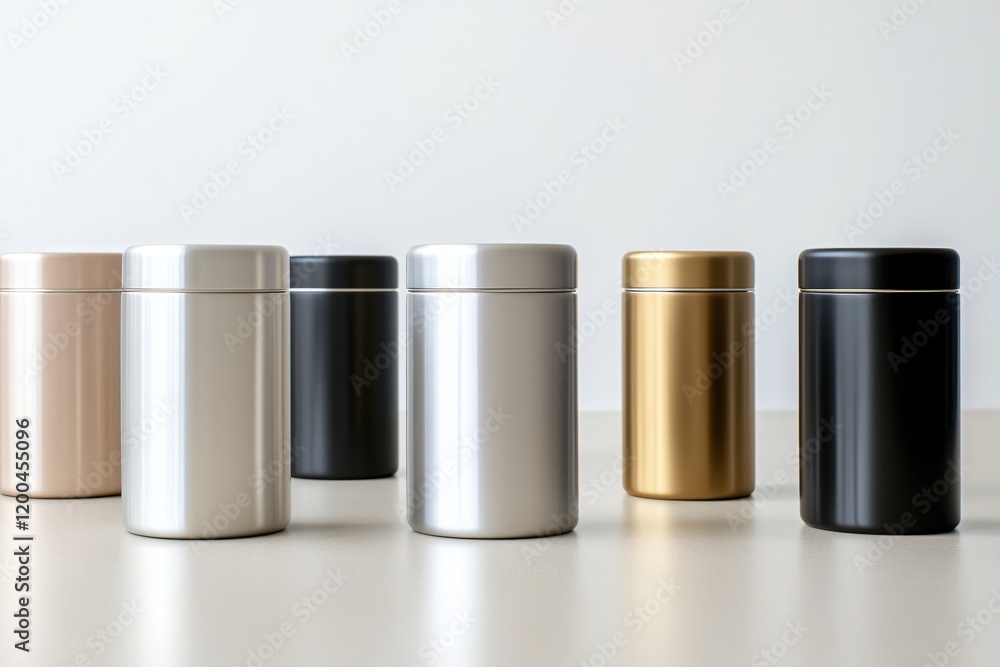 Elegant Metallic Containers Stylish Storage Modern Design Elegant Metallic Containers Stylish Storage Modern Design
