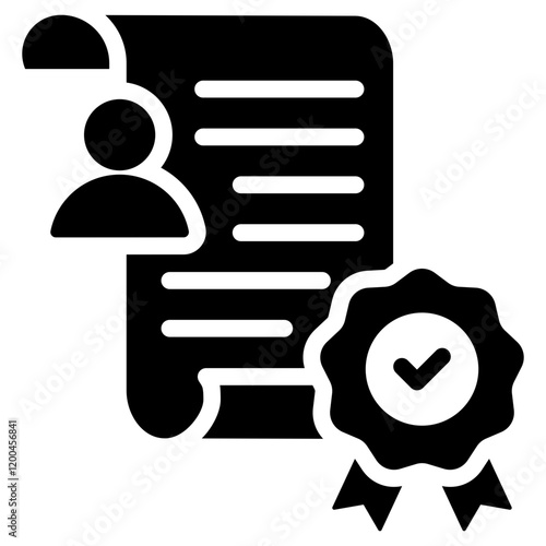 Certification Glyph Icon