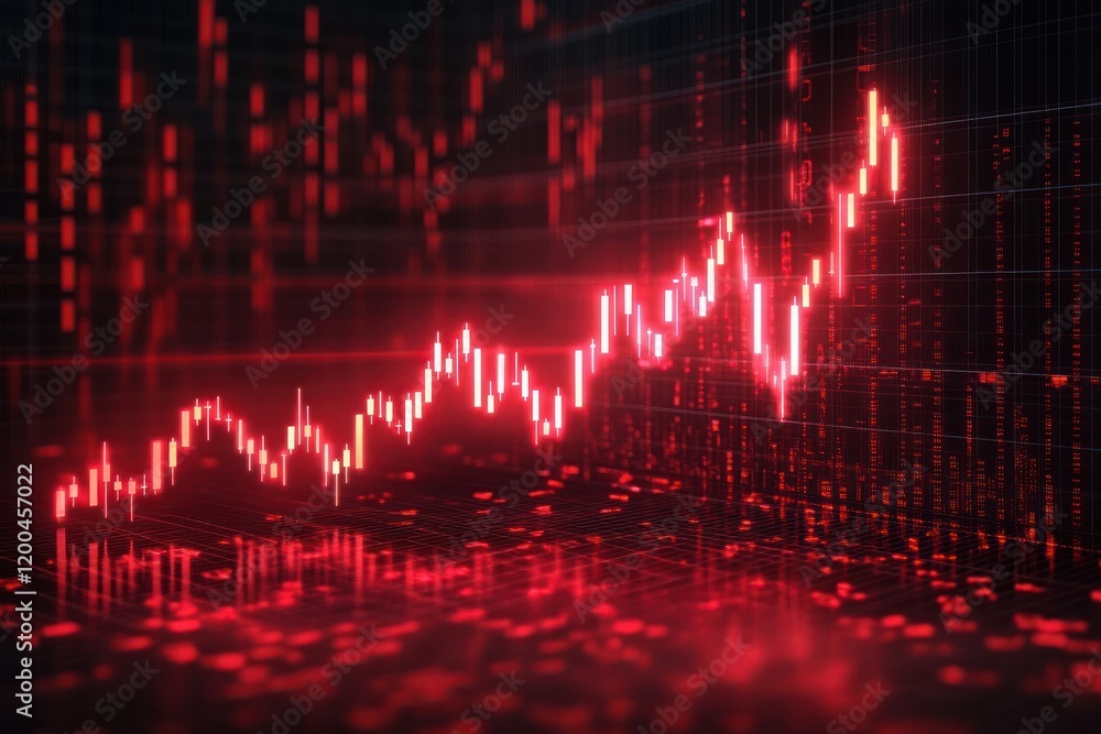 Financial Crisis Downward Trend Stock Market Graph Analysis on Economy with Red Lines Financial Crisis Downward Trend Stock Market Graph Analysis on Economy with Red Lines