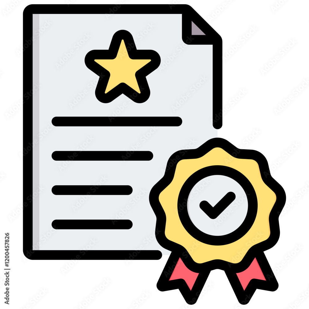 Accreditation Outline Color Icon
