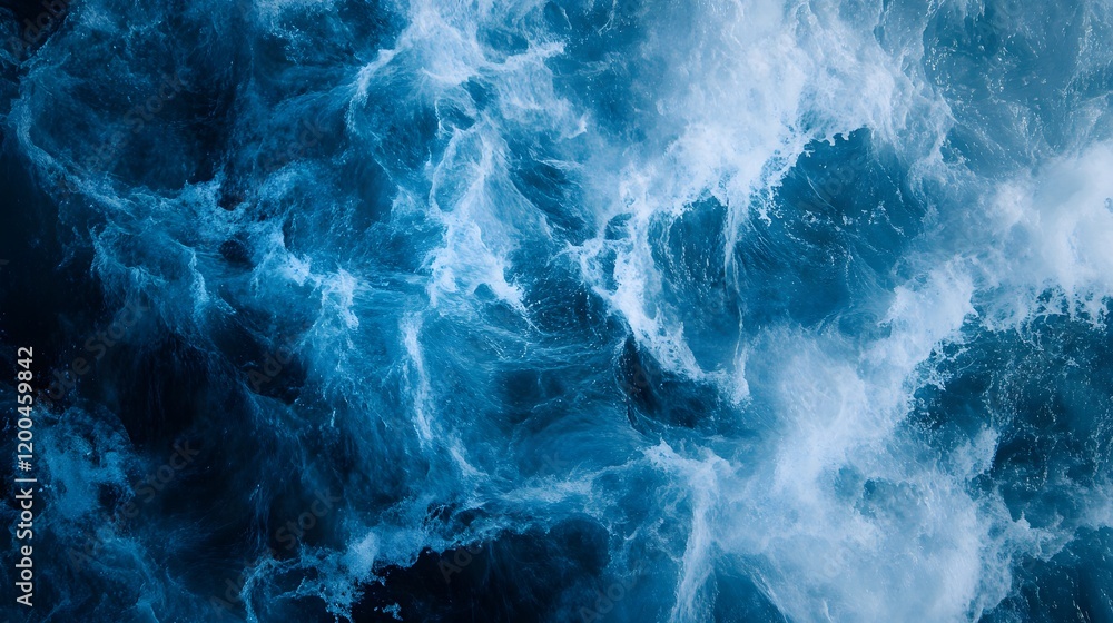 Turbulent ocean waves, aerial view, abstract texture, background for design Turbulent ocean waves, aerial view, abstract texture, background for design