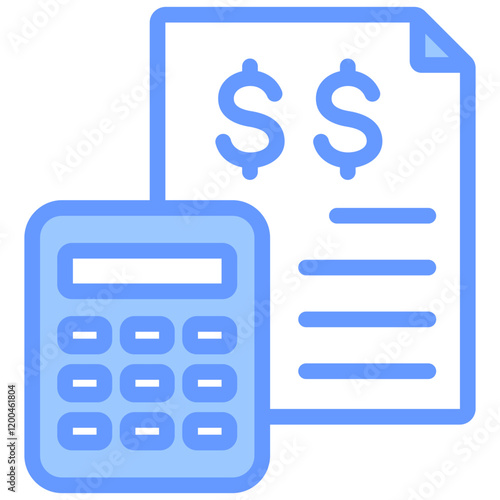 Budgeting Blue Icon