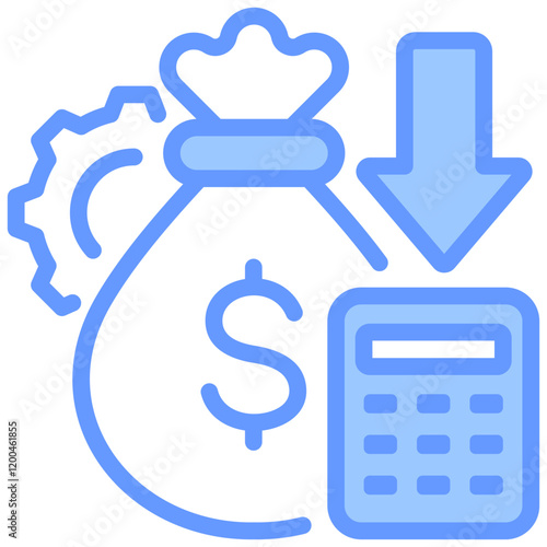 Cost Control Blue Icon