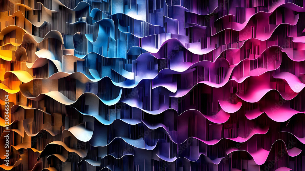 Obraz premium Abstract 3D Wavy Layers Background