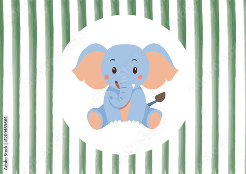 Print de elefante para impresión tarjetas o vinilos para habitación niños