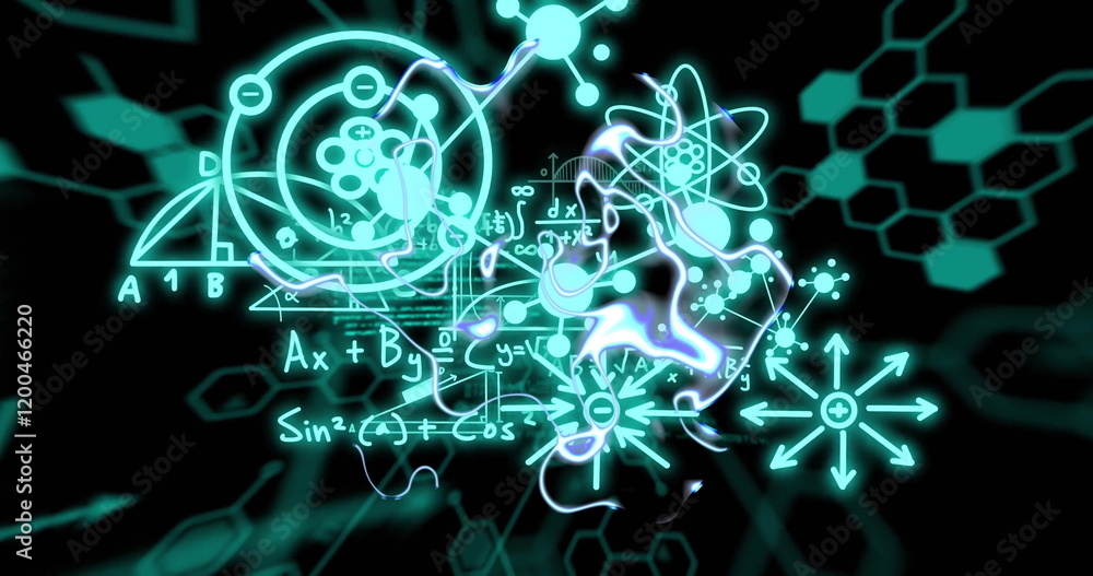 Image of data processing over mathematical equations and figures Image of data processing over mathematical equations and figures