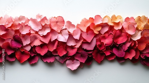 Wallpaper Mural Heart-shaped petals ombre, arranged, white background, Valentine's Day card Torontodigital.ca
