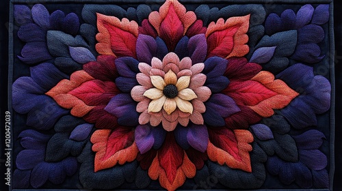 Wallpaper Mural A vibrant floral design featuring layered petals and a central flower motif. Torontodigital.ca