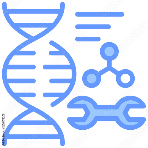 Genetic Modification Blue Icon