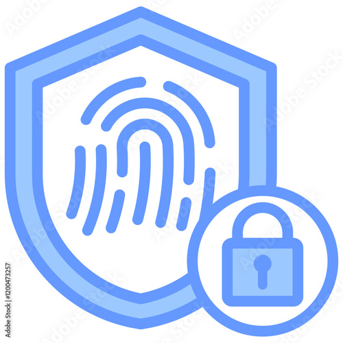 Biometric Security Blue Icon