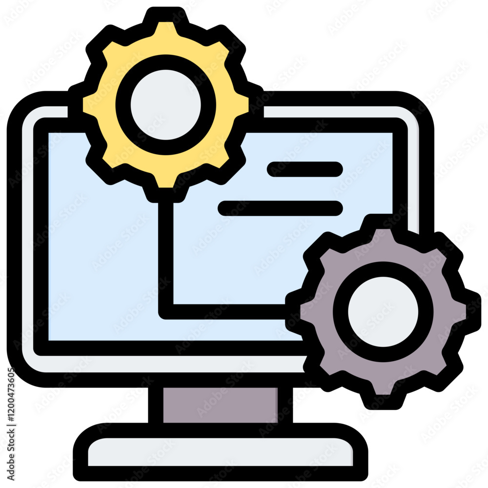 Digital Twin Outline Color Icon Digital Twin Outline Color Icon