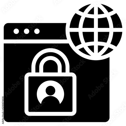 Internet Privacy Glyph Icon