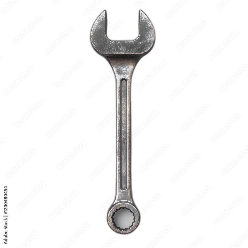 metallic combination wrench isolated on white transparent background metallic combination wrench isolated on white transparent background