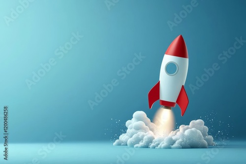 Vibrant startup concept depicted through a rocket image.