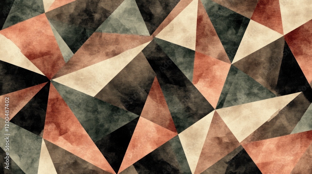 custom made wallpaper toronto digitalAbstract geometric watercolor triangle pattern.