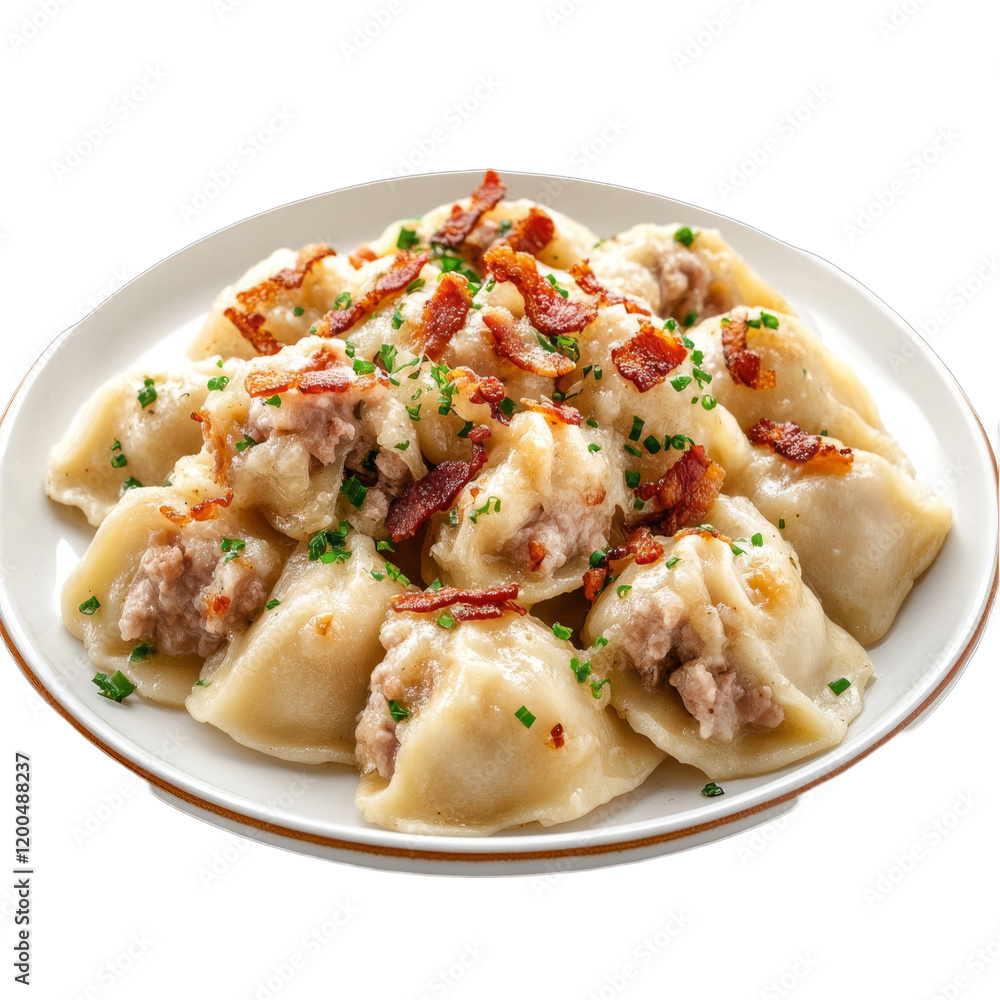 Savory Dumplings with Crisp Bacon and Fresh Chives: A Delicious Homestyle Dish Perfect for Comfort Food Lovers Savory Dumplings with Crisp Bacon and Fresh Chives: A Delicious Homestyle Dish Perfect for Comfort Food Lovers
