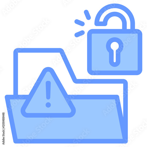 Data Breach Blue Icon