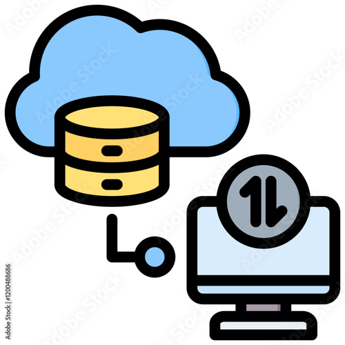 Cloud Computing Outline Color Icon