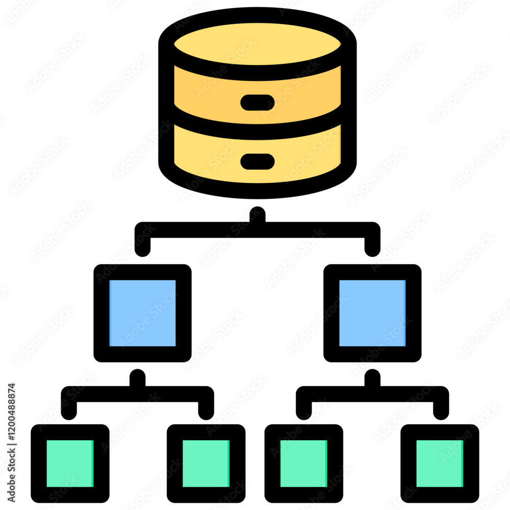 Data Architecture Outline Color Icon Data Architecture Outline Color Icon