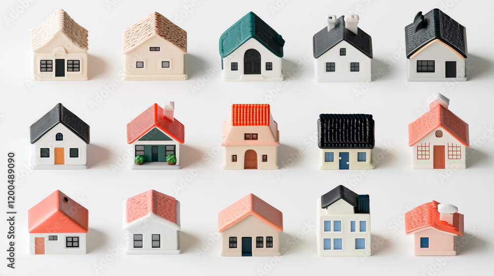 Collection of Fifteen Miniature House Models Collection of Fifteen Miniature House Models