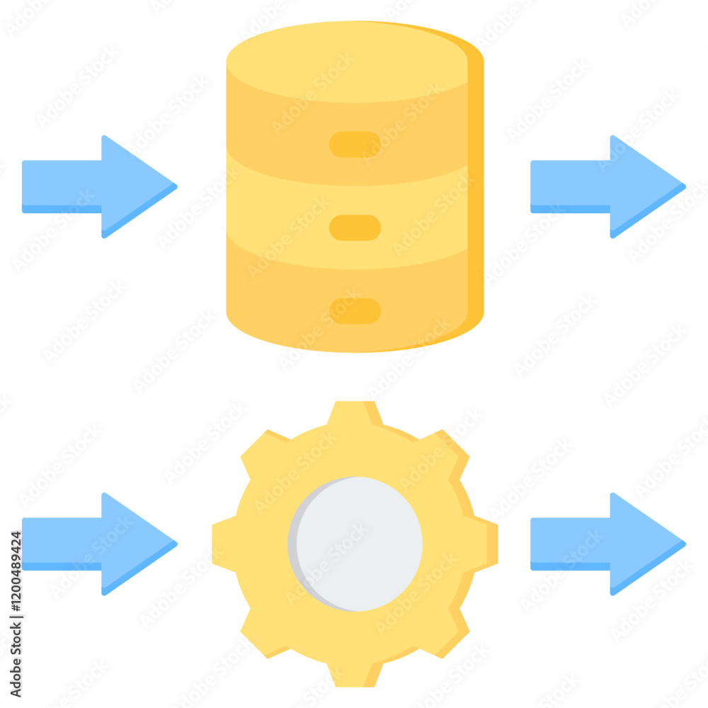 Stream Processing Flat Icon Stream Processing Flat Icon