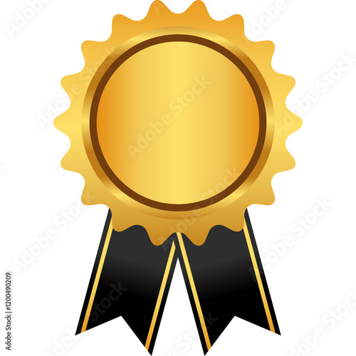 gold seal with ribbon