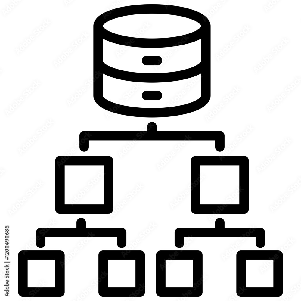 Data Architecture Outline Icon Data Architecture Outline Icon